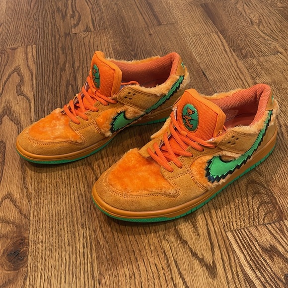 Men’s Nike SB Dunk Low x Grateful Dead Orange Bear 2020 Sneakers. Size 10. - Picture 5 of 17